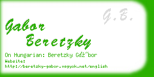 gabor beretzky business card